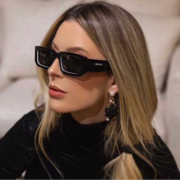 NEW PR06YS 09Q5S0 PRADA UNISEX SUNGLASSES PRADA SPR 06Y BLACK EYEWEAR PR 06YS - Picture 1 of 13